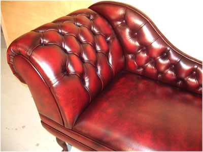 Red Leather Chaise Longue