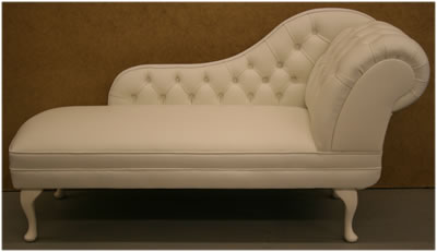 White Leather Chaise Longue