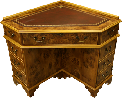 Burr Elm Corner Desk