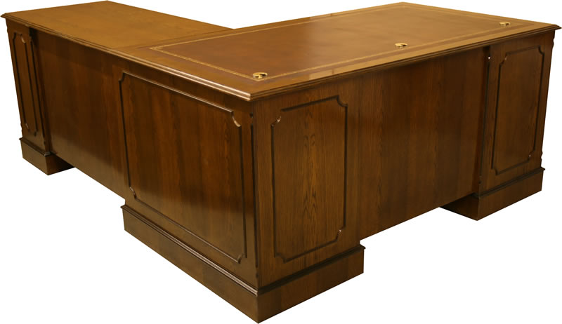 L Shaped Desk in Dark Oak