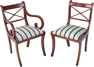 reproduction cross stick dining chairs