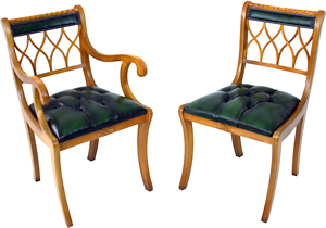 reproduction gothic back dining chairs