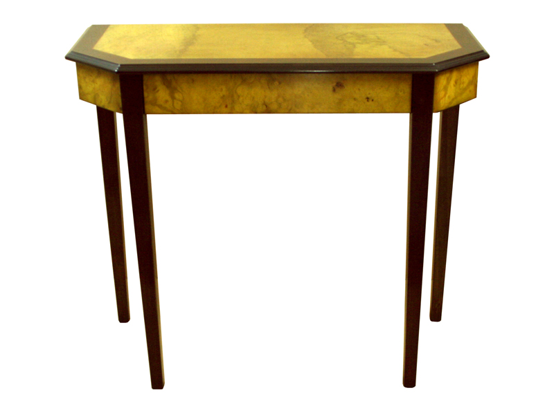 Art Deco Hall Table Myrtle and Walnut finish