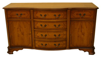 2 Door 6 Drawer Serpentine Sideboard