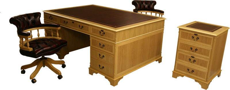 oak reproduction partner desk