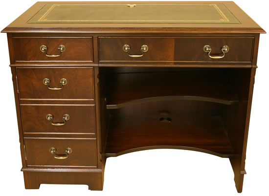 reproduction single pedestal computer desk