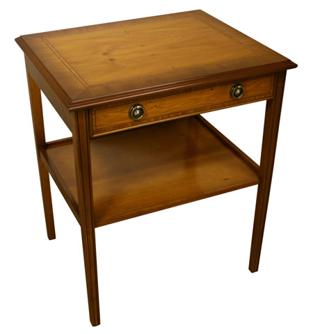 reproduction 2 tier occasional table with drawer